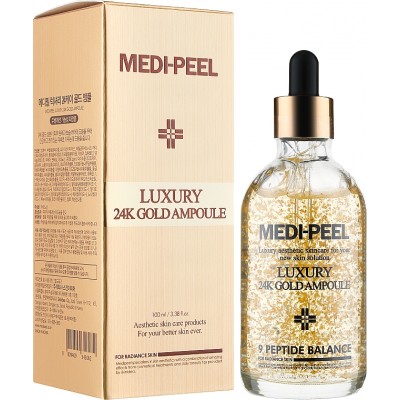 Премиальная ампульная сыворотка для лица укрепляющая с золотом Medi-Peel Luxury 24K Gold Ampoule, 100мл Премиальная ампульная сыворотка для лица укрепляющая с золотом Medi-Peel Luxury 24K Gold Ampoule, 100мл