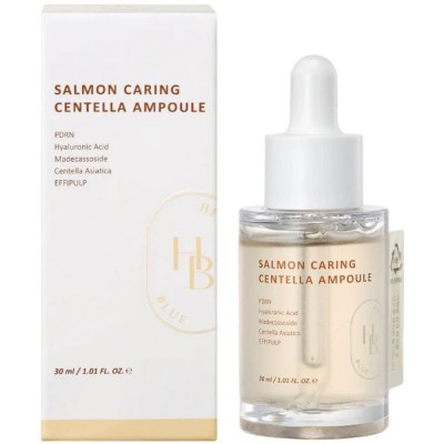 Ревитализирующая сыворотка для лица с PDRN, экстрактом лосося и центеллой азиатской Heve Blue Salmon Caring Centella Ampoule, 30ml