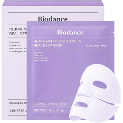 Омолоджуюча гідрогелева маска Biodance Rejuvenating Caviar PDRN Real Deep Mask з ікрою і PDRN, 1шт, 34g Омолоджуюча гідрогелева маска Biodance Rejuvenating Caviar PDRN Real Deep Mask з ікрою і PDRN, 1шт, 34g