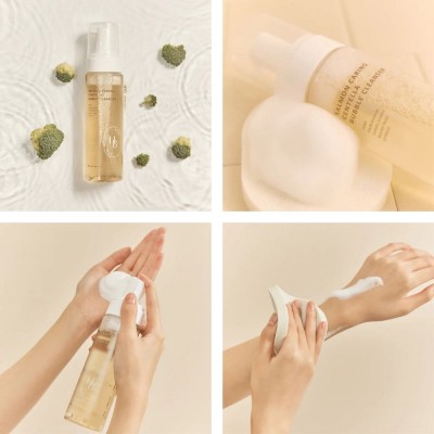 Очищающая пенка для лица с экстрактом лосося, брокколи и центеллы Heve Blue Caring Centella Bubble Cleanser, 200ml