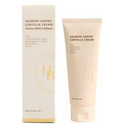 Ревіталізуючий крем для обличчя з PDRN і екстрактом центелли Heve Blue Salmon Caring Centella Cream, 100ml Ревіталізуючий крем для обличчя з PDRN і екстрактом центелли Heve Blue Salmon Caring Centella Cream, 100ml