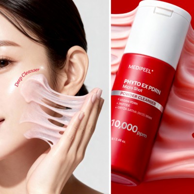 Очищающая пудра для лица с рисовыми отрубями Medi-Peel Phyto EX PDRN Micro Shot Powder Cleanser, 70g