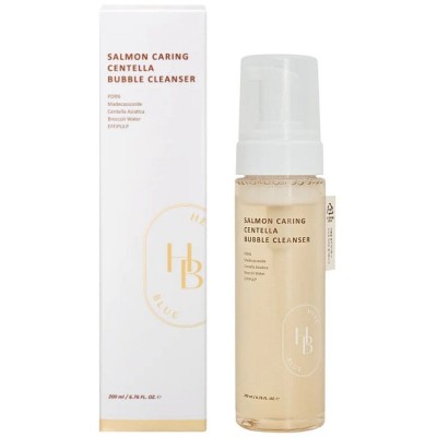 Очищающая пенка для лица с экстрактом лосося, брокколи и центеллы Heve Blue Caring Centella Bubble Cleanser, 200ml