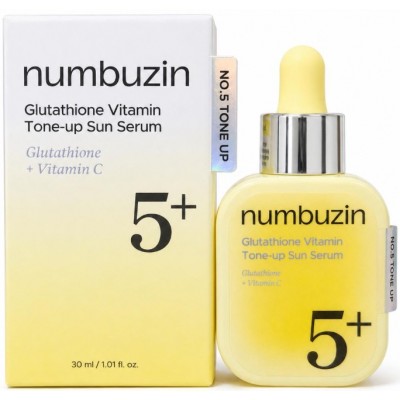 Солнцезащитная сыворотка для лица Numbuzin No.5 Glutathione Vitamin Tone-up Sun Serum SPF 50+ PA++, 30ml