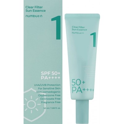 Солнцезащитная эссенция для лица Numbuzin No.1 Clear Filter Sun Essence SPF 50+ PA++++, 50ml