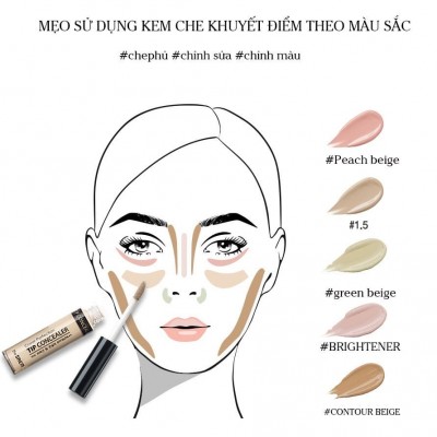 Жидкий консилер для лица The Saem Cover Perfection Tip Concealer SPF28/РА++ 1.5 Contour Beige, 6.5g