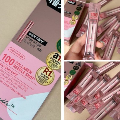 Антивозрастная сыворотка-бустер для лица со спикулами и коллагеном VT Cosmetics Collagen Reedle Shot 100, 2ml*10ea