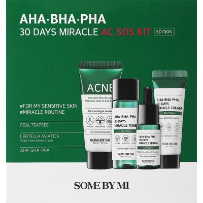 Набір мініатюр кислотних засобів для проблемної шкіри Some By Mi AHA-BHA-PHA 30 Days Miracle AC SOS Kit