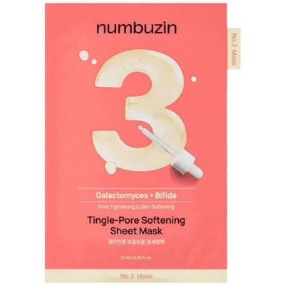Маска для лица Numbuzin No.3 Tingle-Pore Softening Sheet Mask 27ml