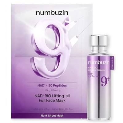 Набор для лица Numbuzin №9 NAD Bio Lifting Essence 50ml и Bio Lifting-sil Full Face Mask 1ea