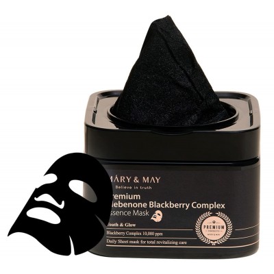 Тканевая маска с идебеноном и ежевичным комплексомMary & May Premium Idebenon Blackberry Complex Essence Mask, 20шт