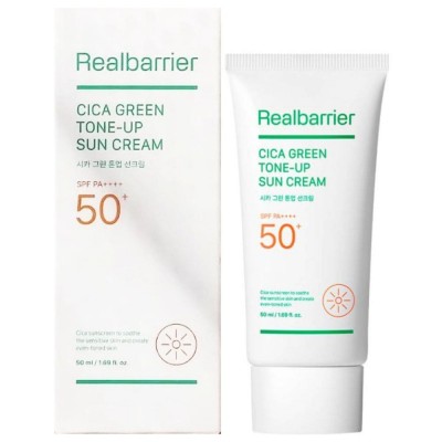 Солнцезащитный успокаивающий крем Real Barrier Cica Green Tone-Up Sun Cream, 50ml