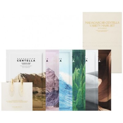 Набір масок для обличчя з заколками для волосся Skin 1004 Madagascar Centella Variety Mask Set, 6шт + 2шт