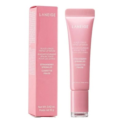 Тонирующая сыворотка для губ с полипептидами Laneige Glaze Craze Tinted Lip Serum, Strawberry Sprinkles, 12g Тонирующая сыворотка для губ с полипептидами Laneige Glaze Craze Tinted Lip Serum, Strawberry Sprinkles, 12g