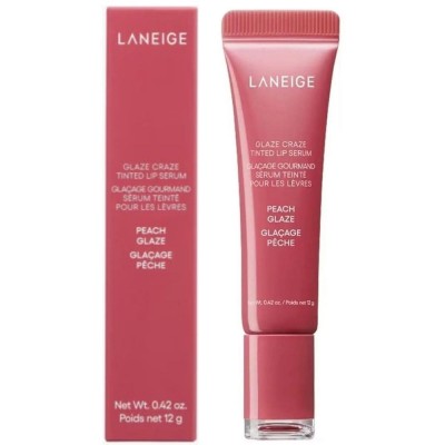 Тонирующая сыворотка для губ с полипептидами Laneige Glaze Craze Tinted Lip Serum, Peach Glaze, 12g Тонирующая сыворотка для губ с полипептидами Laneige Glaze Craze Tinted Lip Serum, Peach Glaze, 12g