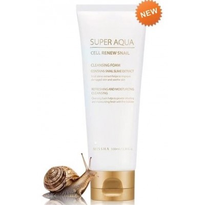 Пінка для вмивання з екстрактом равлика Missha Super Aqua Cell Renew Snail Cleansing Foam 100ml