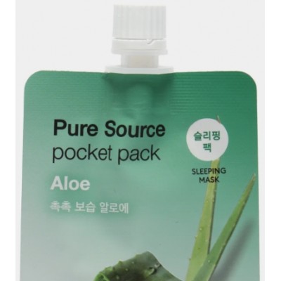 Маска для обличчя нічна з екстрактом алое Missha Pure Source Pocket Pack Aloe 10ml