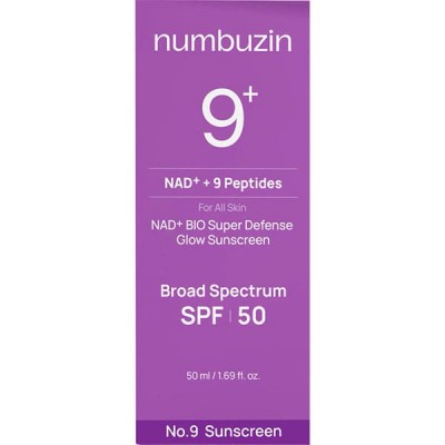 Антивозрастная солнцезащитная эссенция для лица с пептидами Numbuzin No.9 NAD+ 9 Peptides Dewy Sun Essence SPF 50+ PA++++, 50ml