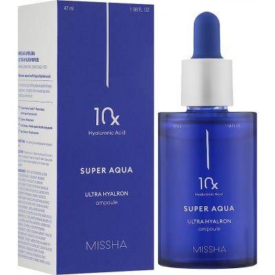 Сироватка для обличчя зволожуюча Missha Super Aqua Ultra Hyalron Ampoule 47ml