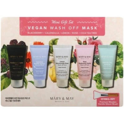 Набор мини-масок для лица Mary & May Vegan Wash off MasK MINI Gift Set