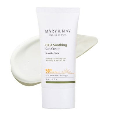 Заспокійливий сонцезахисний крем Mary & May Cica Soothing Sun Cream SPF50+ PA++++ 50ml