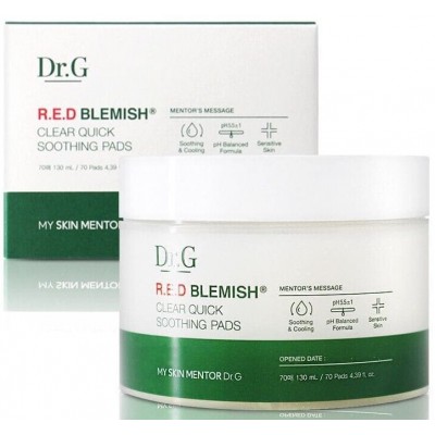 Заспокійливі педи для обличчя Dr.G Red Blemish Clear Soothing Pads 70ea