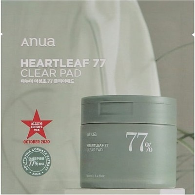 Тонер-педи для обличчя Anua Heartleaf 77 Clear Pad, 1 упаковка х 2 шт Тонер-педи для обличчя Anua Heartleaf 77 Clear Pad, 1 упаковка х 2 шт