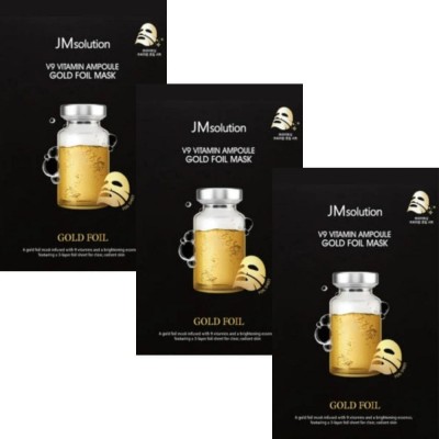 Ампульная маска для лица с витаминным комплексом JMsolution V9 Vitamin Ampoule Gold Foil Mask, 35ml