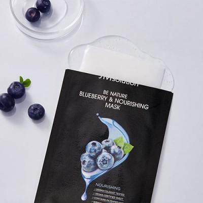 Питательная маска для лица с экстрактом черники JMsolution Be Nature Blueberry & Nourishing Mask, 24ml  