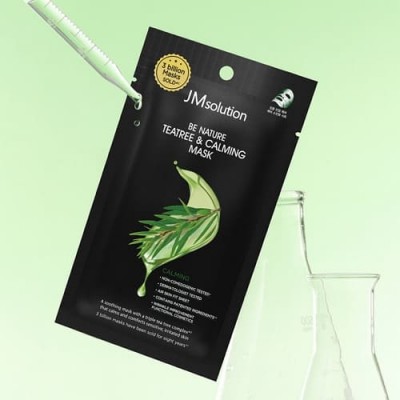 Успокаивающая маска для проблемной кожи с чайным деревом JMsolution Be Nature Teatree & Calming Mask, 24ml Успокаивающая маска для проблемной кожи с чайным деревом JMsolution Be Nature Teatree & Calming Mask, 24ml