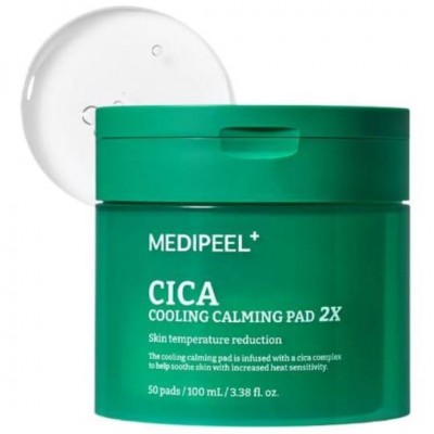 Охлаждающие успокаивающие пэды для лица Medi-Peel Cica Cooling Calming Pad 2x, 50шт