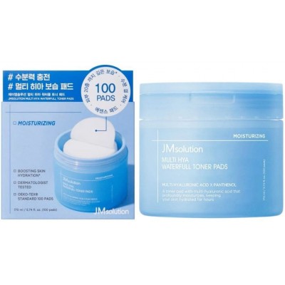 Тонер-пэды для увлажнения кожи JMsolution Multi-Hya Waterfull Toner Pads, 100шт