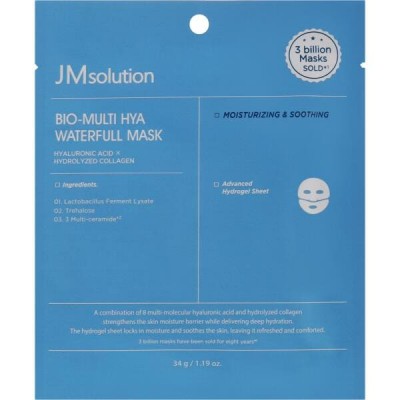 Маска для обличчя JMsolution Bio-Multi Hya Waterfull Mask, 34ml Маска для обличчя JMsolution Bio-Multi Hya Waterfull Mask, 34ml