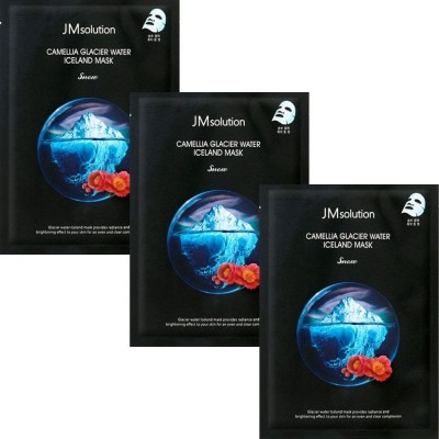 Тонізуюча тканинна маска для обличчя з екстрактом камелії та льодовиковою водою JMsolution Camellia Glacier Water Iceland Mask Snow, 30ml