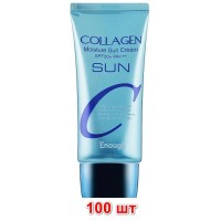 100 шт Солнцезащитный крем для лица Enough Collagen Moisture Sun Cream SPF50+/PA+++, 100шт х 50г Срок до до 02.07.2026