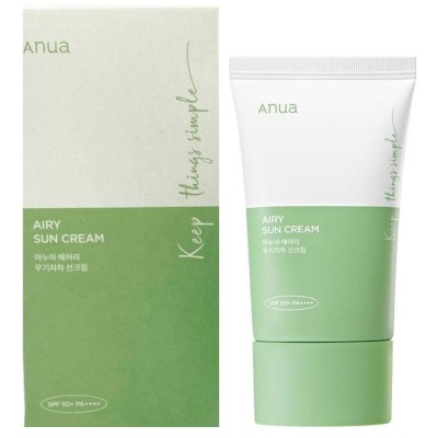 Легкий мінеральний сонцезахисний крем Anua Airy Sun Сream SPF50+ PA++++, 50ml