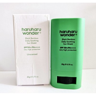 Солнцезащитный стик для лица с бамбуком Haruharu Wonder Black Bamboo Daily Soothing Sun Shield SPF50+ PA++++, 20g