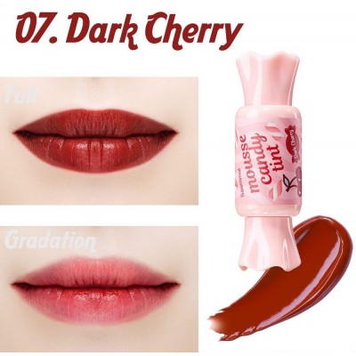 Тінт-мус для губ цукерочка The Saem Saemmul Mousse Candy Tint 07 Dark Cherry Mousse, 10g