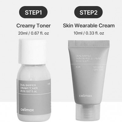 Набор миниатюр для лица Celimax Dual Barrier Trial Kit Travel (Toner 20ml + Cream 10ml)