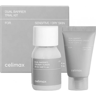 Набір мініатюр для обличчя Celimax Dual Barrier Trial Kit Travel (Toner 20ml + Cream 10ml)
