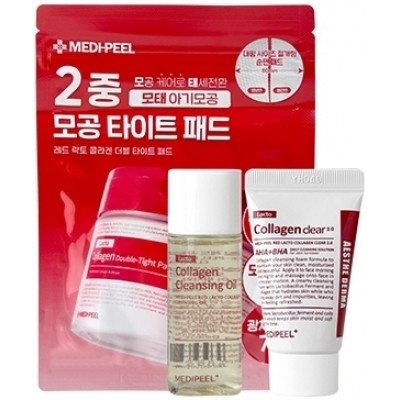 Набір мініатюр для обличчя Medi peel Red Lacto Collagen Red Lacto Collagen Cleansing trial Kit (cl/oil/20ml + foam/15ml + pad/2pcs)