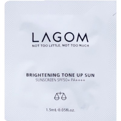 Солнцезащитный крем Lagom Brightening Tone Up Sun SPF 50+ PA++++ , 1.5ml