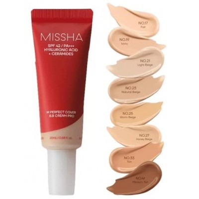 BB крем для лица Missha M Perfect Cover BB Cream Pro SPF42 PA++ №21 (светлый беж), 20ml
