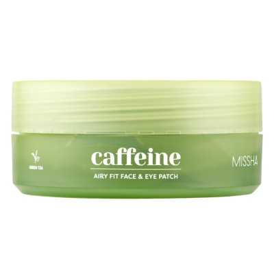 Гидрогелевые патчи под глаза с кофеином Missha Airy Fit Caffeine Depuffing Face & Eye Patch, 60шт