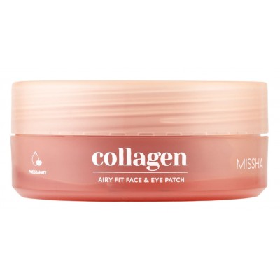 Гидрогелевые патчи под глаза с коллагеном Missha Airy Fit Collagen Face & Eye Patch, 60шт