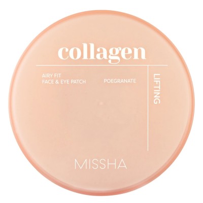 Гидрогелевые патчи под глаза с коллагеном Missha Airy Fit Collagen Face & Eye Patch, 60шт