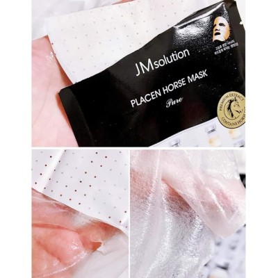 Антивікова плацентарна тканинна маска для обличчя з кінським жиром JMsolution Placen Horse Mask 35мл