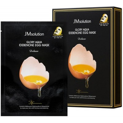 Освітлююча яєчна тканинна маска з ідебеноном JMsolution Glory Aqua Idebenone Egg Mask 30ml