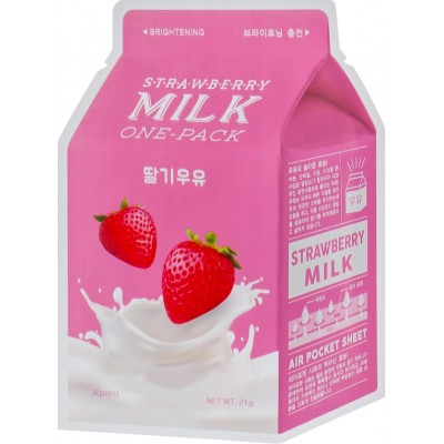 Тканинна маска для обличчя A'Pieu Milk Strawberry Milk One-Pack 1шт