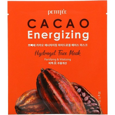 Гидрогелевая тонизирующая маска для лица с экстрактом какао Petitfee Cacao Energizing Hydrogel Face Mask 32g